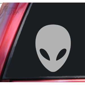  Alien Head Sci Fi Grey Vinyl Decal Sticker Automotive