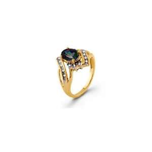   Mystic Fire Topaz Diamond 10k Solid Yellow Gold Ring: Jewelry