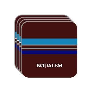 Personal Name Gift   BOUALEM Set of 4 Mini Mousepad Coasters (blue 