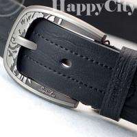 Mens Black Belts Genuine Leather Wolf Pin Buckle 22 44  