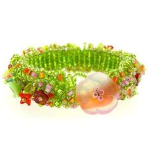  Lime Caterpillar Bead Bracelet Kit: Arts, Crafts & Sewing