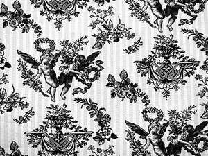Luxury Upholstery Tapestry Fabric Victorian Cherubs 39 x 78 Black and 