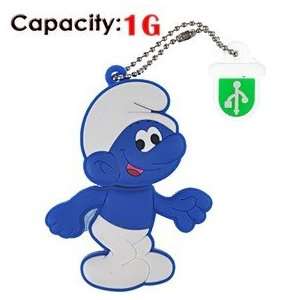  1G Rubber USB Flash Drive with Shape of Blue Smurfs Electronics