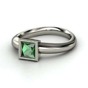  Tara Ring, Princess Emerald Platinum Ring: Jewelry