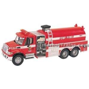   HO Scale International 7000 3 Axle Fire Tanker   CDF Red: Toys & Games