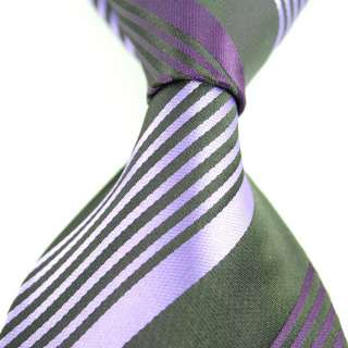 Blue Purple Stripe Silk Classic Woven Man Tie Necktie  