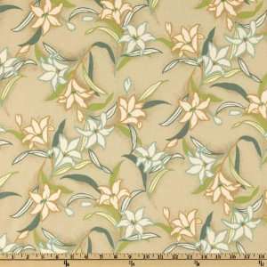   Lilliana Large Flowers Tan Fabric By The Yard Arts, Crafts & Sewing