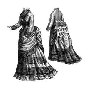  1875 Plain & Plaid DeBege Dress Pattern 