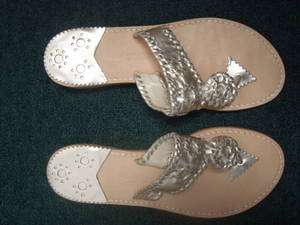 Bonanno Palm Beach Sandals Silver Leather Size 8.5  