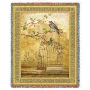  Oiseav Cage Cerise II Tapestry Throw Blanket by Fabrice de 