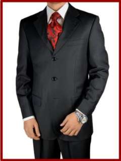  Italian Black Mens Suits Merino Wool Hand Tailored Suit 