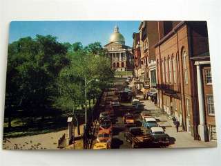 Town View BOSTON MASSACHUSETTS MA Postcard OLD CARS  