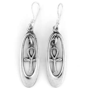  Egyptian Jewelry Silver Ankh of Life Earrings Jewelry