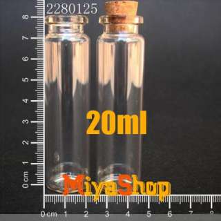 10 1000pcs Clear Glass Bottle Vial Cork 20ml 2280125  