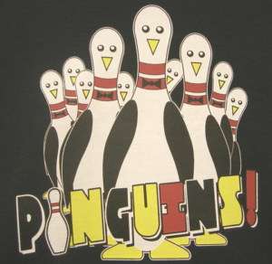   PINGUINS FUN Kids retro bowling shirt BIRTHDAY FUN  button up  