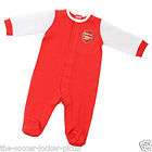arsenal fc official product baby toddler kit sleepsuit red crested