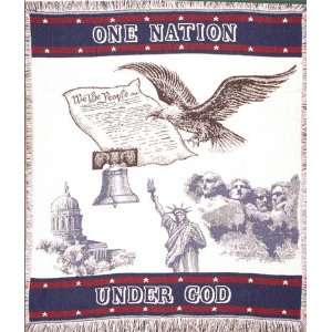  One Nation Under God Patriotic Afghan Throw 50 x 60