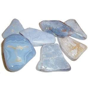  MiracleCrystals: 1 Blue Lace Agate Tumbled Stone   Throat 