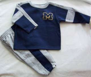 Michigan Wolverines Baby Jog Sweat Suit NWT size 24M  