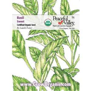  Organic Basil Seed Pack, Sweet Patio, Lawn & Garden