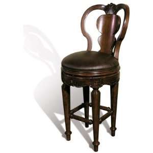    37 Leather Swivel Counter Stool in Dark Brown