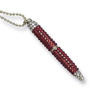  Red Swarovski Crystal 40 inch Pen Necklace Jewelry