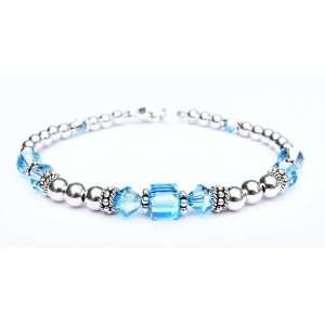   Silver Swarovski Crystal Bracelets   MEDIUM 7 1/4 In.: Damali: Jewelry