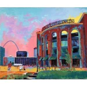  Busch Stadium   Mini Giclee on Canvas Framed     13W X 