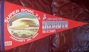 1985 PATRIOTS SUPER BOWL SUPERBOWL XX STADIUM PENNANT  