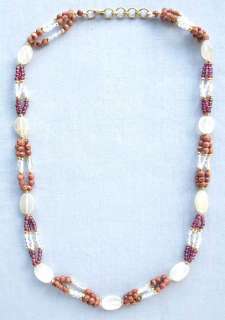 Necklace Of Sunstone & Crystal Beads  