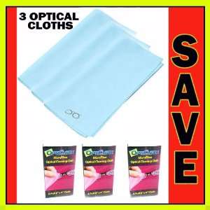 com 3 OptiCloth Microfiber Optical Cleaning Cloth Glasses Lens Towel 