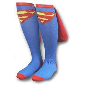   SUPERMAN Logo Licensed Knee High Socks with Cape: Everything Else