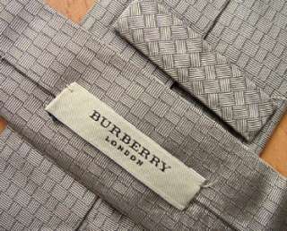 100% Auth BURBERRY Tie Weave Lt Brownish Gray England  