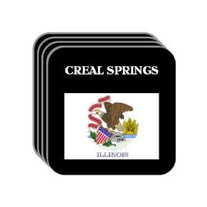  US State Flag   CREAL SPRINGS, Illinois (IL) Set of 4 Mini 