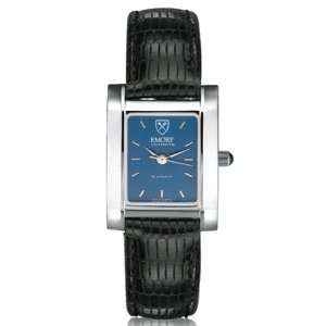 Emory University Womens Swiss Watch   Blue Quad Watch with Leather 