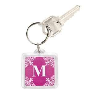  Personalized Hot Pink Monogram Key Chains   Party Themes 