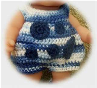 Crochet Pattern for 5 Berenguer Boy Bubble Sun Suit  
