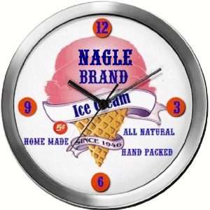  NAGLE 14 Inch Ice Cream Metal Clock Quartz Movement 