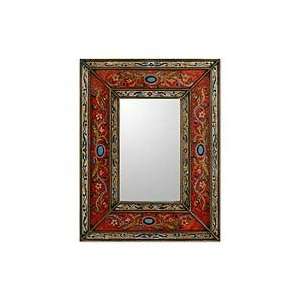  NOVICA Mirror, Red Cajamarca Warmth