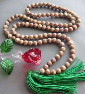 108 Natural Stone Beads Buddhist Prayer Mala Necklace  