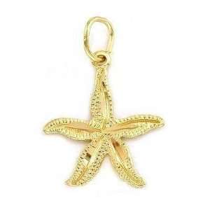  Starfish Charm 14k Gold 17mm Jewelry