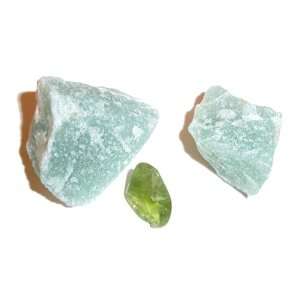   Green Calcite and 1 Peridot Crystal Combo   Healing Crystal Energy
