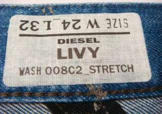 NWT Diesel Livy Super Skinny Fit Blue Stretch Jeans 8C2  