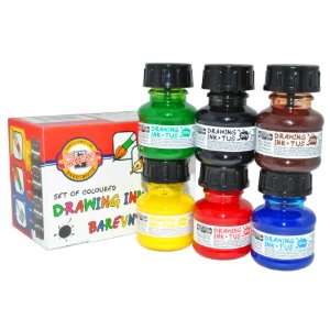  Koh i noor 6 Professional Colored Drawing Inks. 141730 