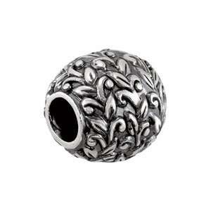  24971 Silver 11.20 Mm Kera Round Pattern Bead Jewelry