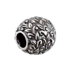  24971 Silver 11.20 Mm Kera Round Pattern Bead: Jewelry