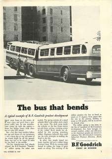 1947 B.F. Goodrich Ad   Twin Coach   Bus That Bends  