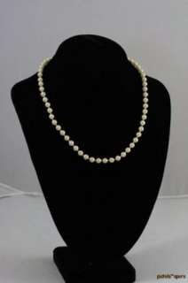 Vintage Pearl Single Strand Necklace Old Estate Jewelry  