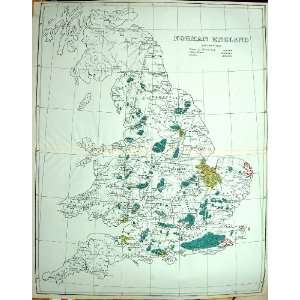   Map England 1870 Norman England Surreia Lincolnshire: Home & Kitchen