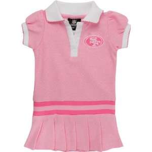  San Francisco 49ers Infant Pink Rib Dropped Waist Polo Dress 